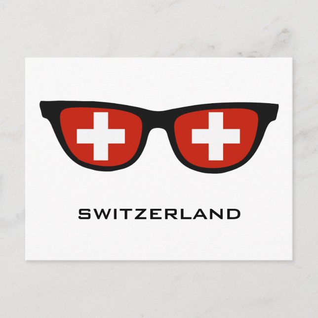 Switzerland Shades custom text & colour postcard (Front)