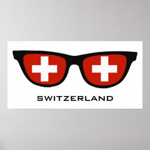Switzerland Shades custom text & colour poster