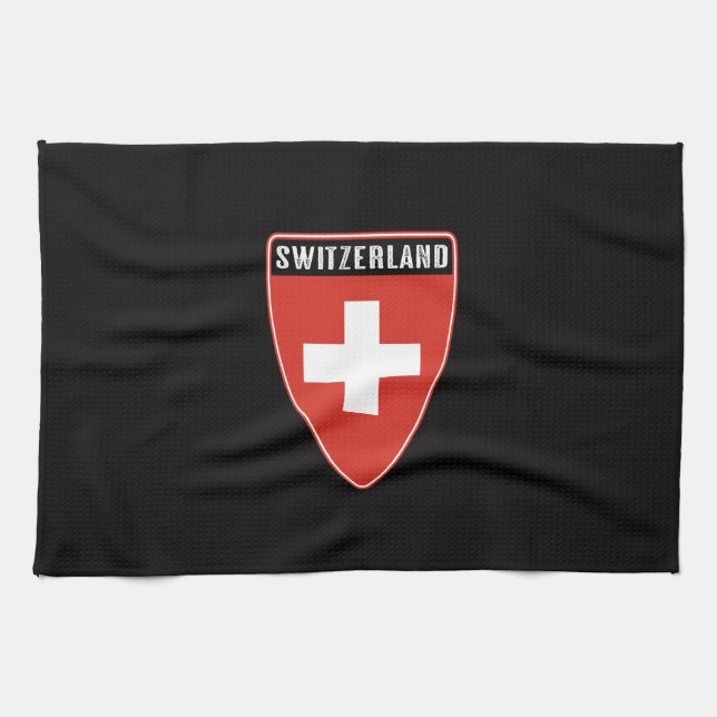 Switzerland Shield Tea Towel (Horizontal)