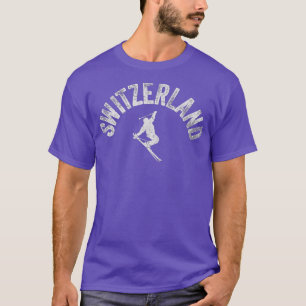 Switzerland Ski Vintage Swiss Skiing Skier Pro T-Shirt