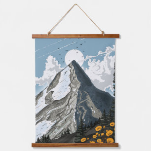 Switzerland Snow Capped Mountain Hanging Tapestry