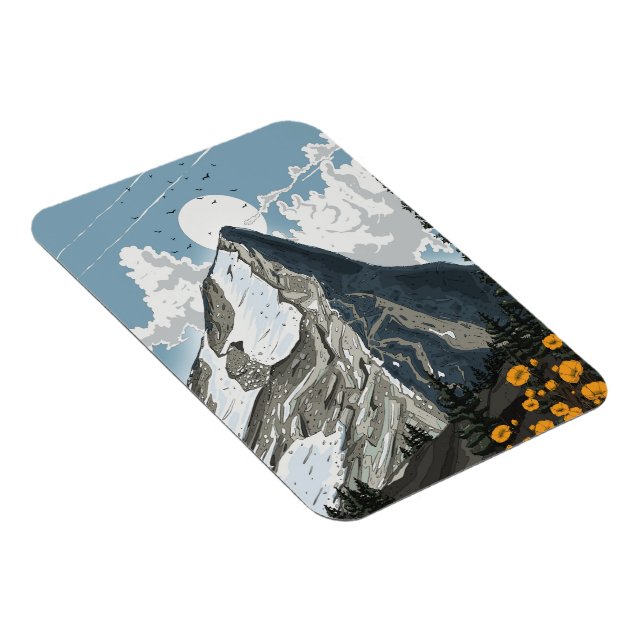 Switzerland Snow Capped Mountain Magnet (Right Side)