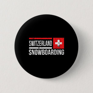 Switzerland Snowboarding Swiss Flag Race Halfpipe  6 Cm Round Badge
