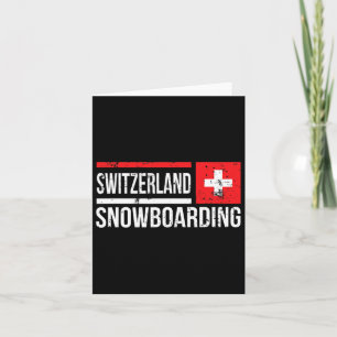 Switzerland Snowboarding Swiss Flag Race Halfpipe Card
