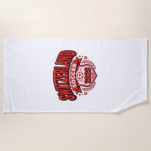 Switzerland Soccer 2026 Soccer Bold Country Typogr Beach Towel