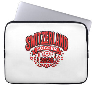 Switzerland Soccer 2026 Soccer Bold Country Typogr Laptop Sleeve