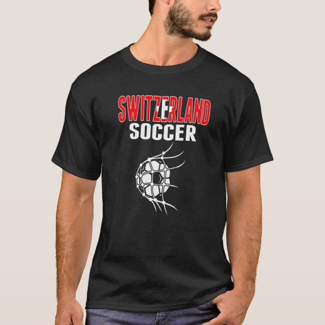 Switzerland Soccer Ball In Net  Swiss Football Sup T-Shirt (Front)