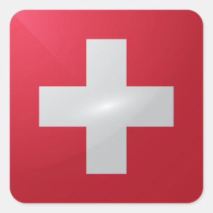Switzerland square glossy flag sticker