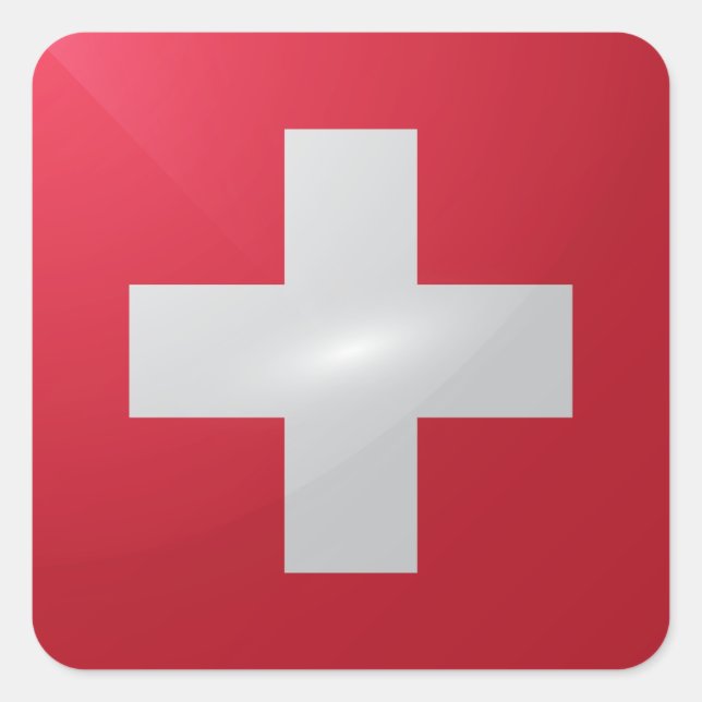 Switzerland square glossy flag sticker (Front)