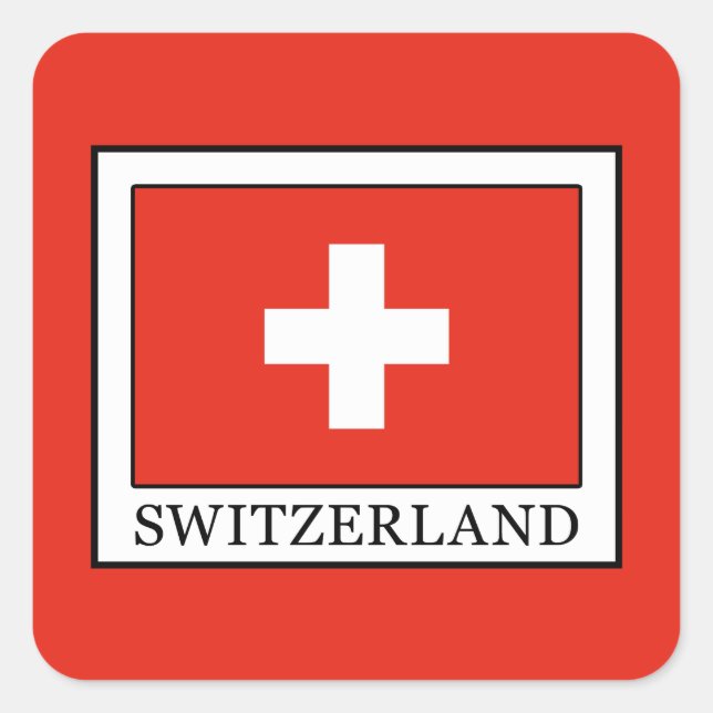 Switzerland Square Sticker (Front)