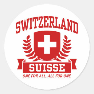 Switzerland Suisse Classic Round Sticker