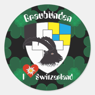 Switzerland, Suisse, Svizzera, Svizra, Kleber Classic Round Sticker