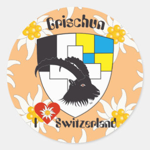 Switzerland, Suisse, Svizzera, Svizra, Kleber Classic Round Sticker