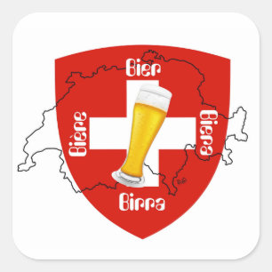 Switzerland - Suisse - Svizzera - Svizra - Switzer Square Sticker