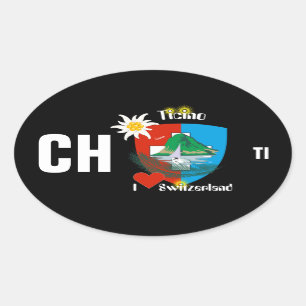 Switzerland Suisse Svizzera Svizra Switzerland Oval Sticker