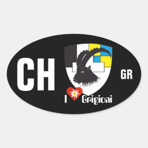Switzerland Suisse Svizzera Svizra Switzerland Oval Sticker