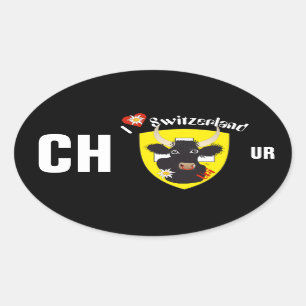 Switzerland Suisse Svizzera Svizra Switzerland Oval Sticker