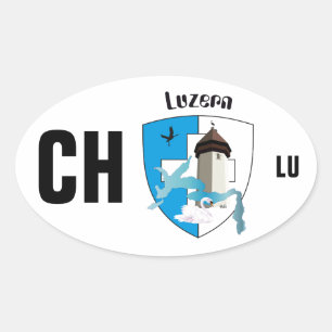 Switzerland Suisse Svizzera Svizra Switzerland Oval Sticker