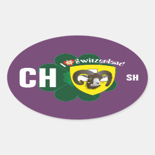 Switzerland Suisse Svizzera Svizra Switzerland Oval Sticker
