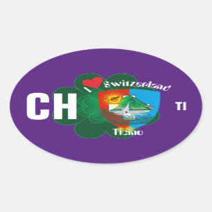 Switzerland Suisse Svizzera Svizra Switzerland Oval Sticker