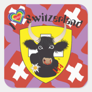 Switzerland Suisse Svizzera Svizra Switzerland Tou Square Sticker