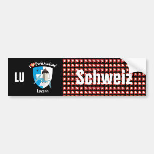 Switzerland Svizzera Suisse Luzern Autosticker Bumper Sticker