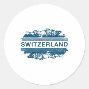 Switzerland Swiss Alps Skiing Souvenir Gift Classic Round Sticker