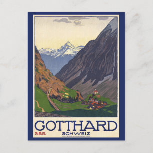 Switzerland Swiss Alps Vintage Travel Postcard