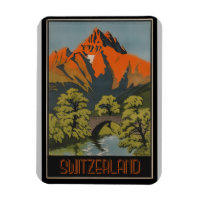 Switzerland Swiss Alps Vintage Travel Poster