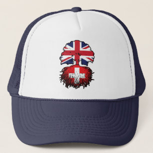 Switzerland Swiss British UK United Kingdom Trucker Hat