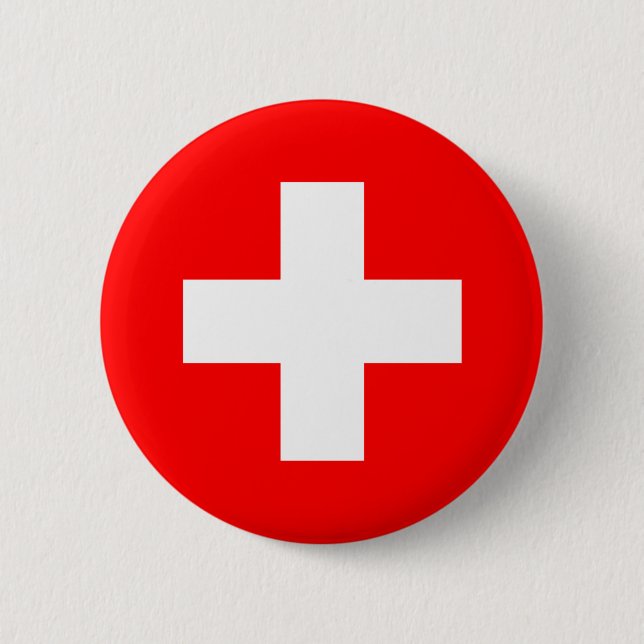 Switzerland - Swiss Flag 6 Cm Round Badge (Front)