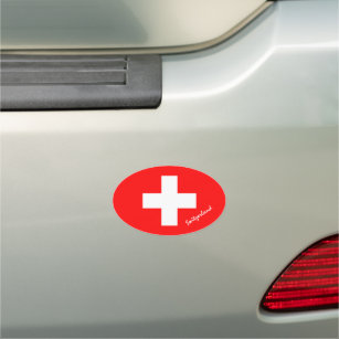 Switzerland & Swiss Flag bumper car travel sticker Car Magnet