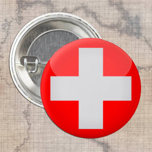 Switzerland & Swiss Flag Cross fashion / Buttons