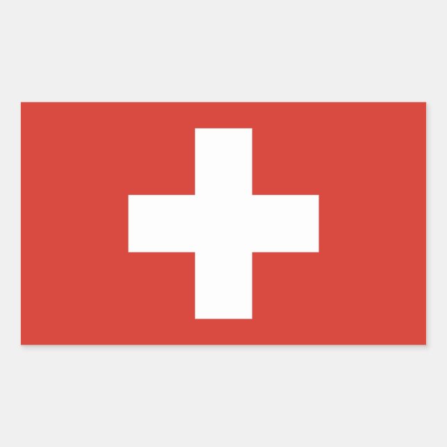 Switzerland/Swiss Flag Rectangular Sticker (Front)