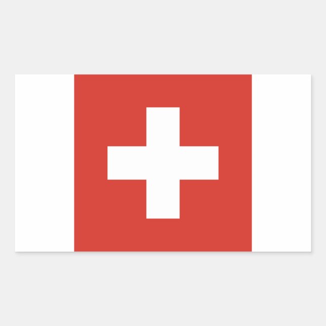 Switzerland/Swiss Flag Rectangular Sticker (Front)