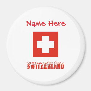 Switzerland Swiss Flag Red Personalisation  Magnet