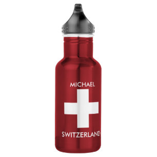 Switzerland Swiss flag red travel personal 532 Ml Water Bottle