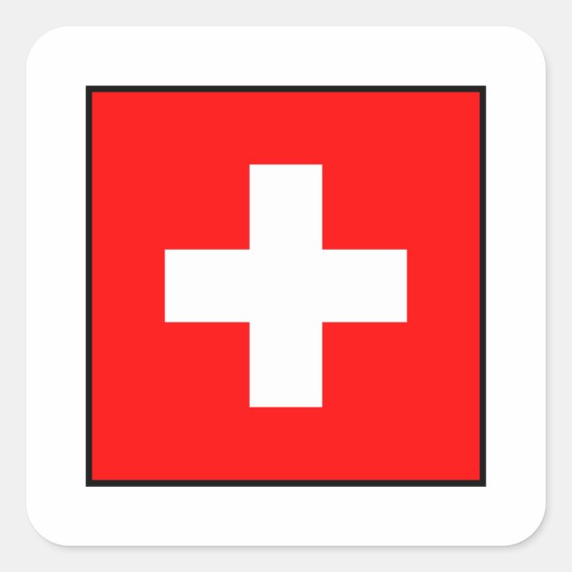 Switzerland - Swiss Flag Square Sticker (Front)