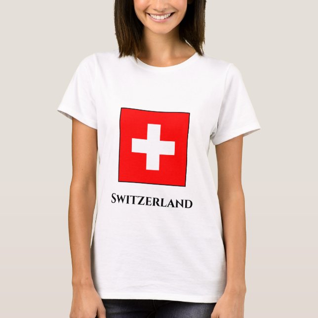 Switzerland (Swiss) Flag T-Shirt (Front)