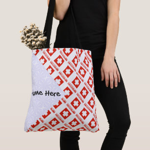 Switzerland Swiss Flag Tiled Personalised Tote Bag