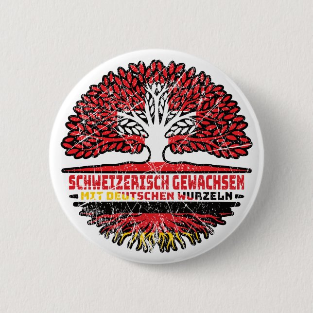 Switzerland Swiss German Germany Baum Wurzel 6 Cm Round Badge (Front)