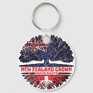 Switzerland Swiss New Zealander New Zealand Tree Key Ring