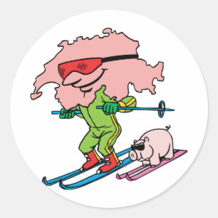 Switzerland Swiss Ski Vintage Travel Souvenir Classic Round Sticker