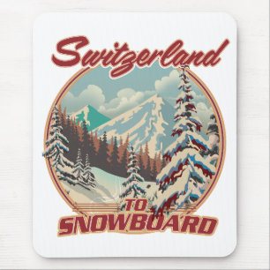 Switzerland to Snowboard Mouse Pad