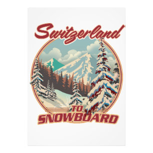 Switzerland to Snowboard Photo Print