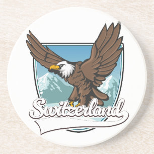 Switzerland Travel Logo Coaster