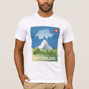Switzerland Travel Poster T-Shirt