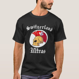 Switzerland Ultras Mohawk Skull Design Sport Suppo T-Shirt