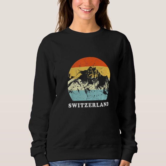 Switzerland Vintage Mountain  Vacation Sweatshirt (Front)