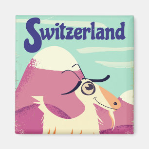 Switzerland Vintage style travel poster Magnet